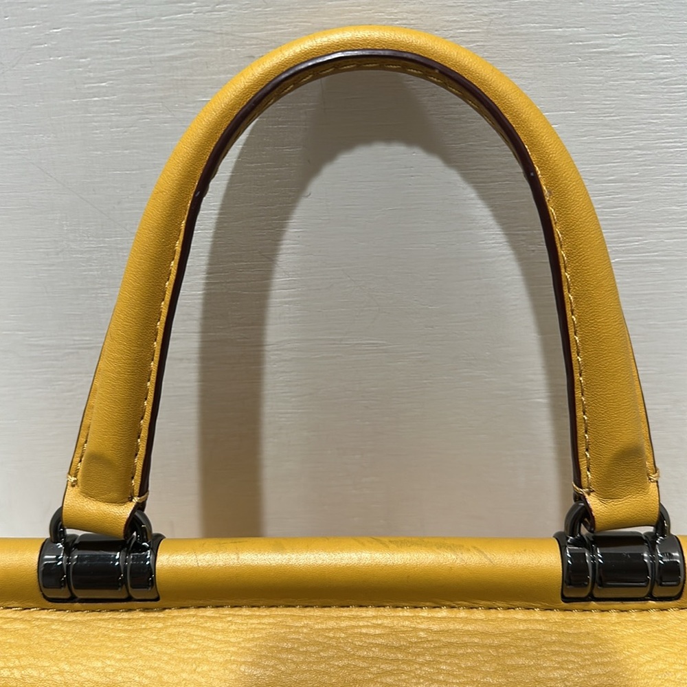 COACH (E1680-38388) “Drifter” Mustard Yellow Leather/ Suede Satchel - Picture 3 of 16